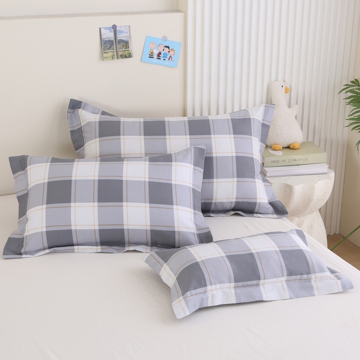 91家纺网 家纺一手货源 找家纺 凯森家纺 2024新款13372全棉枕套单人枕头套枕芯套儿童枕套 时光曼曼-灰