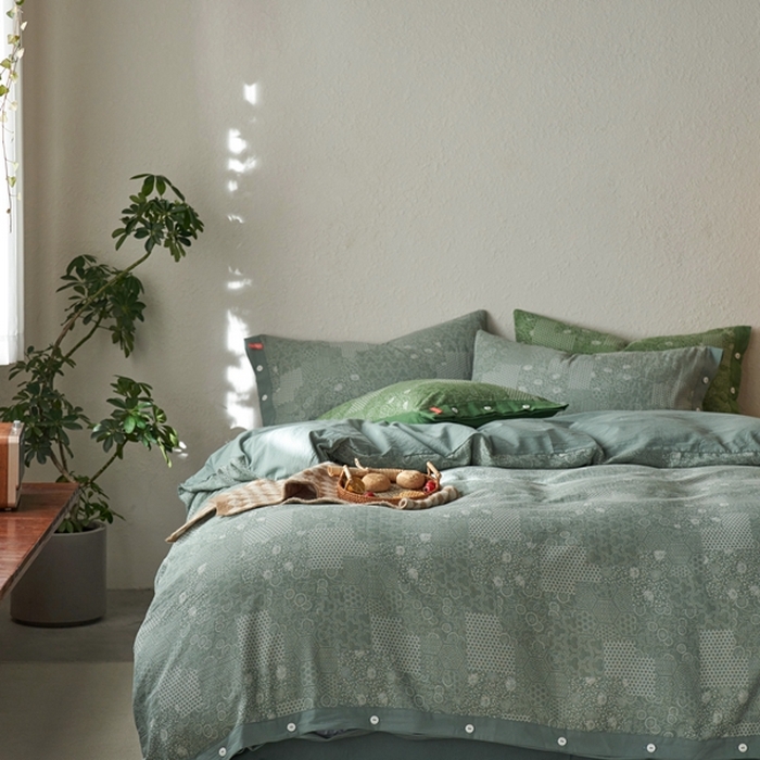 91家纺网 家纺一手货源 找家纺 （总）安莱生活 2024年新品高端双层纱大提花工艺款缤纷花妍纽扣款