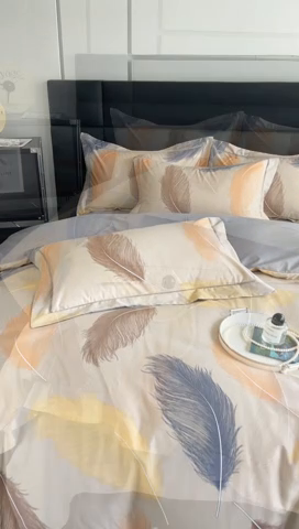 91家纺网 家纺一手货源 找家纺 7V 2024新款轻奢13376纯棉全棉喷气四件套 妙羽