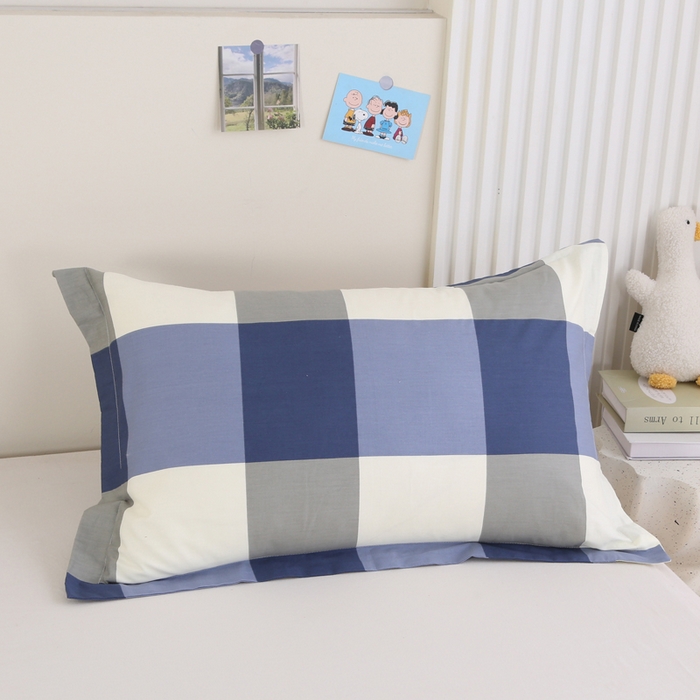 91家纺网 家纺一手货源 找家纺 凯森家纺 2024新款13372全棉枕套单人枕头套枕芯套儿童枕套 格调-蓝
