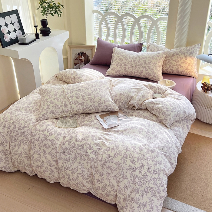 91家纺网 家纺一手货源 找家纺 于果 2024新款全棉双层纱四件套 瑞莎