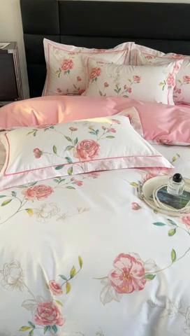 91家纺网 家纺一手货源 找家纺 7V 2024新款轻奢13376纯棉全棉喷气四件套 依梦