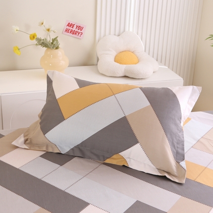 凯森家纺 2024新款13372全棉枕套单人枕头套枕芯套儿童枕套 索格-咖