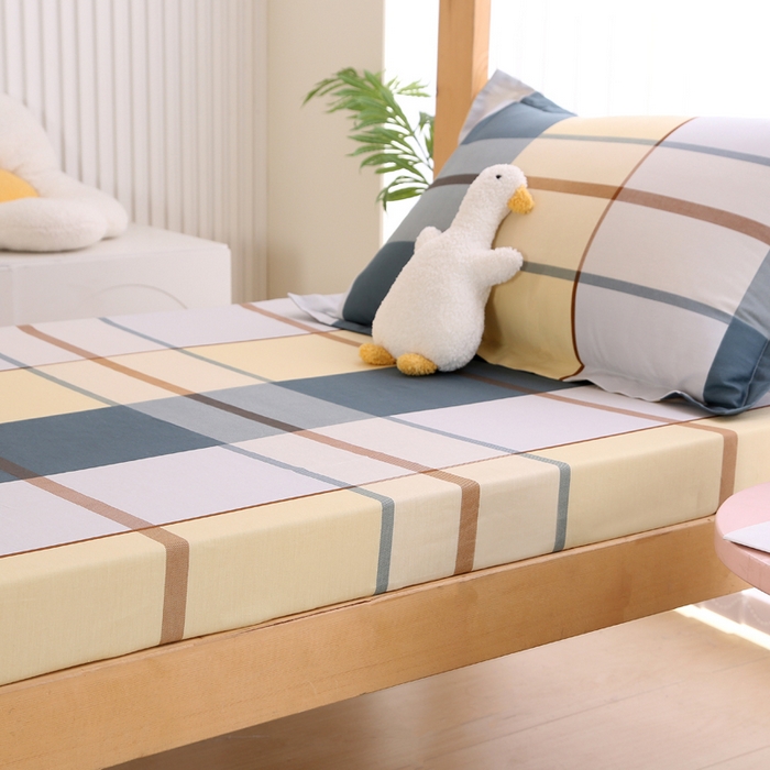 91家纺网 家纺一手货源 找家纺 凯森家纺 2024新款13372全棉印花学生床笠宿舍寝室床垫保护套上下铺床笠 卡丽尔