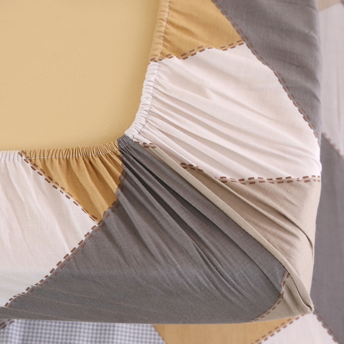 91家纺网 家纺一手货源 找家纺 凯森家纺 2024新款13372全棉印花学生床笠宿舍寝室床垫保护套上下铺床笠 索格-咖