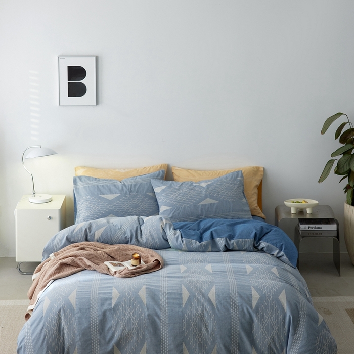 91家纺网 家纺一手货源 找家纺 安莱生活 2024年新品高端色织提花异域风情波西米亚基础款 波西米亚基础款-深蓝