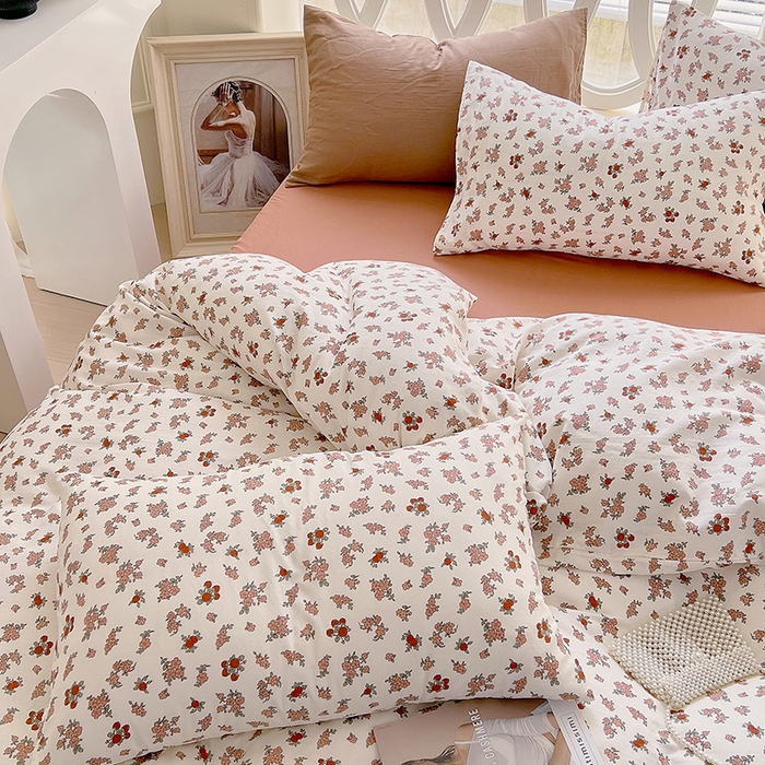 91家纺网 家纺一手货源 找家纺 于果 2024新款全棉双层纱四件套 花拾