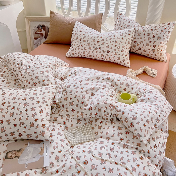 91家纺网 家纺一手货源 找家纺 于果 2024新款全棉双层纱四件套 花拾