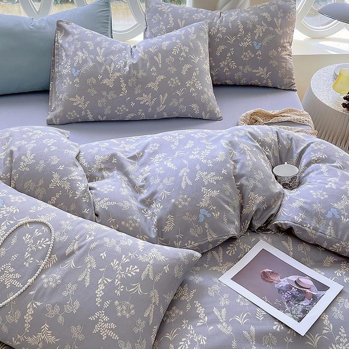 91家纺网 家纺一手货源 找家纺 于果 2024新款全棉双层纱四件套 清筱