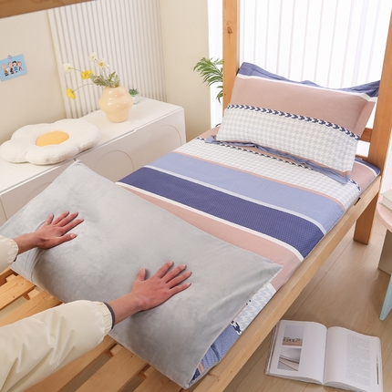 凯森家纺 2024新款13372全棉床垫套学生床笠套单品褥子套懒人垫子套90x190学生上下铺宿舍寝室 留白+绒（婴儿绒）