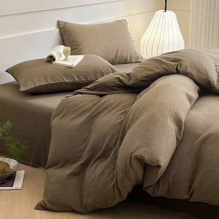 91家纺网 家纺一手货源 找家纺 （总）睡棉坊 2024新款全棉色织提花双层纱复古单床单