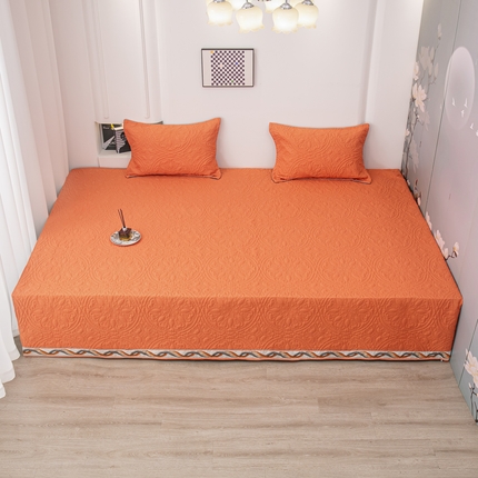 91家纺网 家纺一手货源 找家纺 手艺人沙发垫炕垫 2025新款防水化纤炕盖榻榻米炕垫 SK橙色-08