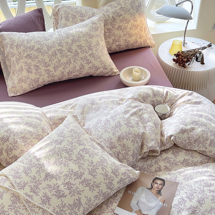 91家纺网 家纺一手货源 找家纺 于果 2024新款全棉双层纱四件套 瑞莎