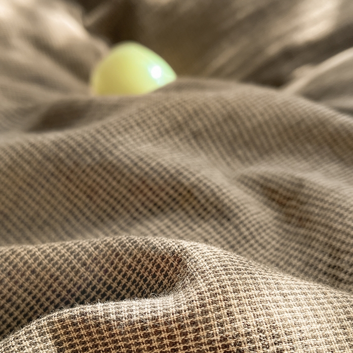 91家纺网 家纺一手货源 找家纺 睡棉坊 2024新款全棉色织提花双层纱复古单被套 千喜格-咖