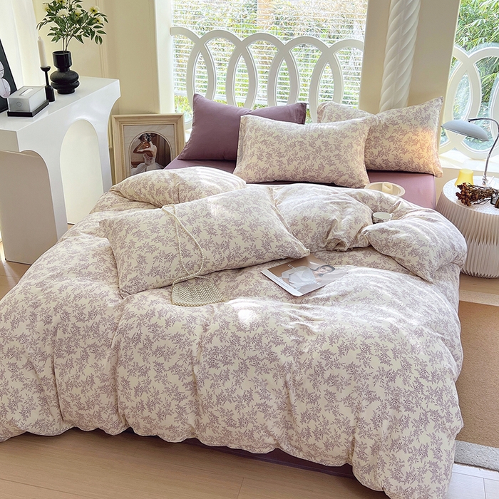 91家纺网 家纺一手货源 找家纺 于果 2024新款全棉双层纱四件套 瑞莎