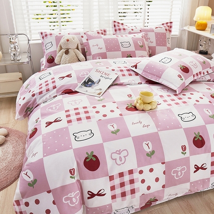 91家纺网 家纺一手货源 找家纺 （总）名优家纺 2024新款全棉13070韩版小清新系列床裙四件套 