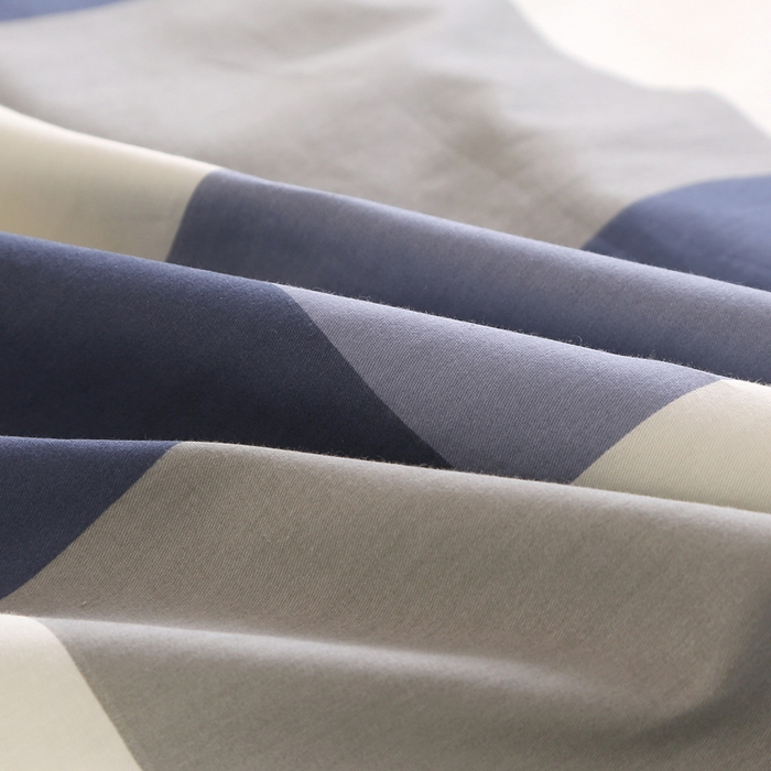 91家纺网 家纺一手货源 找家纺 凯森家纺 2024新款全棉13372学生床单三件套直播代发 格调-蓝