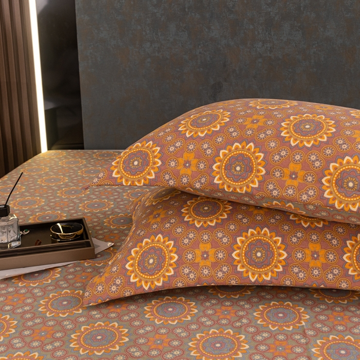 91家纺网 家纺一手货源 找家纺 巧格家纺 2024新款双层纱四件套基本款 复舌莺笑