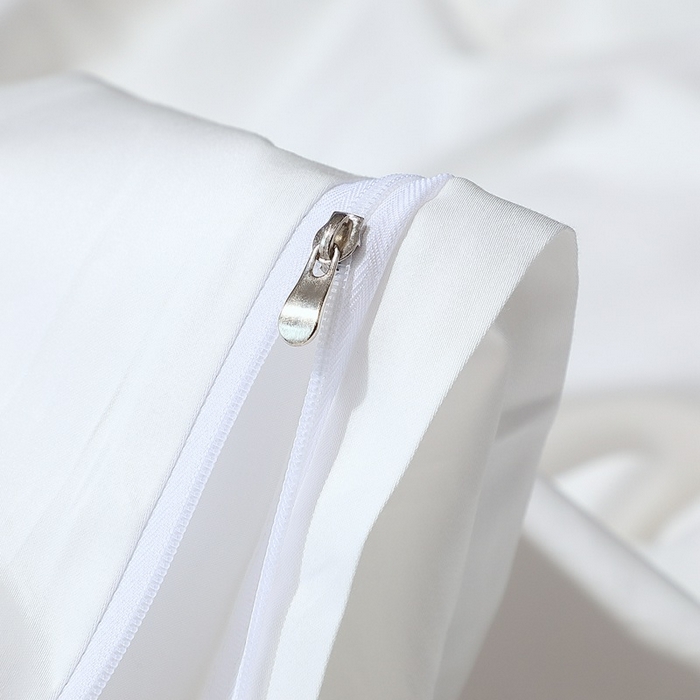 91家纺网 家纺一手货源 找家纺 晶缦家纺 2024新款100S全棉贡缎长绒棉纯色四件套和单品-纯沐系列 四件套 纯沐-绅士白