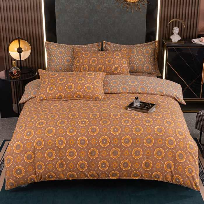 91家纺网 家纺一手货源 找家纺 巧格家纺 2024新款双层纱四件套基本款 复舌莺笑