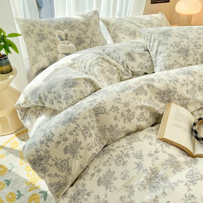 91家纺网 家纺一手货源 找家纺 HL原创 2024新款13070全棉40s单被套 小苍兰