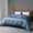 91家纺网 家纺一手货源 找家纺 晶缦家纺 2024新款100S全棉贡缎长绒棉纯色四件套和单品-纯沐系列 单被套 纯沐-天青蓝