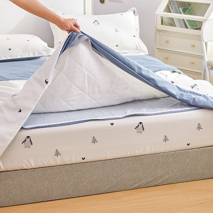 91家纺网 家纺一手货源 找家纺 元元被芯 2024新款全棉小清新夏被四件套-全棉夏被四件套 嗨皮-米