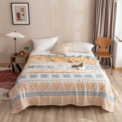 91家纺网 家纺一手货源 找家纺 （总）朴尔家纺-毛巾被 2024新款塞尚风格全棉水洗棉三层纱布毛巾被