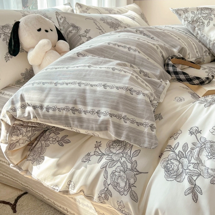 91家纺网 家纺一手货源 找家纺 HL原创 2024新款13070全棉40s单被套 法式庄园