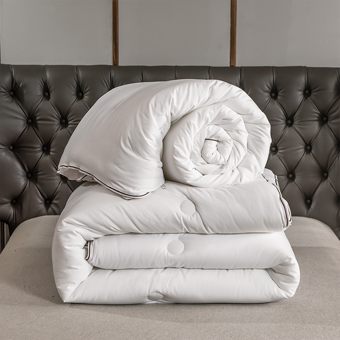 91家纺网 家纺一手货源 找家纺 金帛坊 2024新款磨毛大豆双胎子母被子被芯 纯白