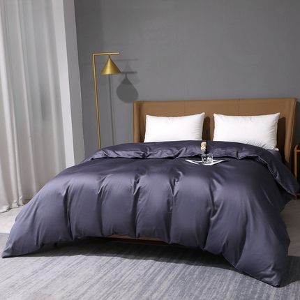 91家纺网 家纺一手货源 找家纺 （总）晶缦家纺 2025新款100S全棉贡缎长绒棉纯色四件套和单品-纯沐系列 单被套