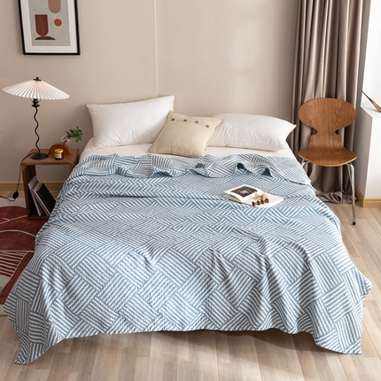 91家纺网 家纺一手货源 找家纺 （总）朴尔家纺-毛巾被 2024新款塞尚风格全棉水洗棉三层纱布毛巾被