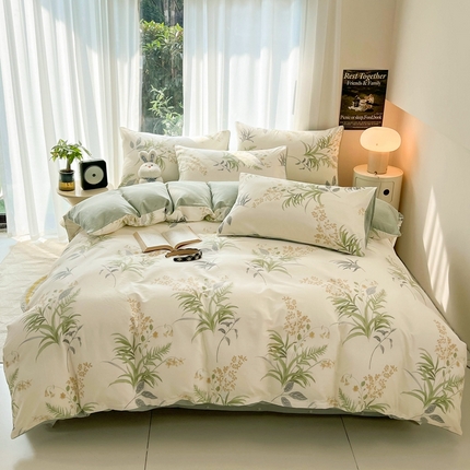 91家纺网 家纺一手货源 找家纺 HL原创 2024新款13070全棉40s单被套 田园-棉