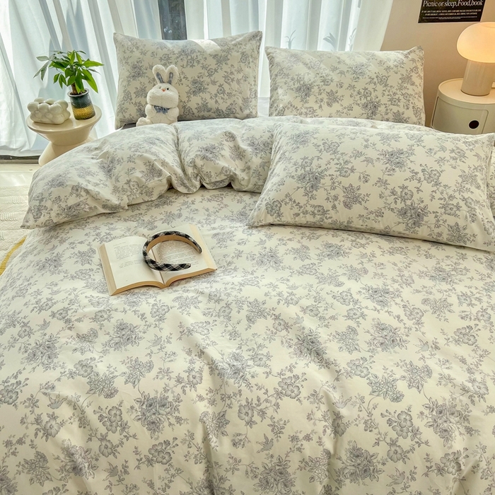 91家纺网 家纺一手货源 找家纺 HL原创 2024新款13070全棉40s单被套 小苍兰