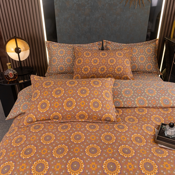 91家纺网 家纺一手货源 找家纺 巧格家纺 2024新款双层纱四件套基本款 复舌莺笑