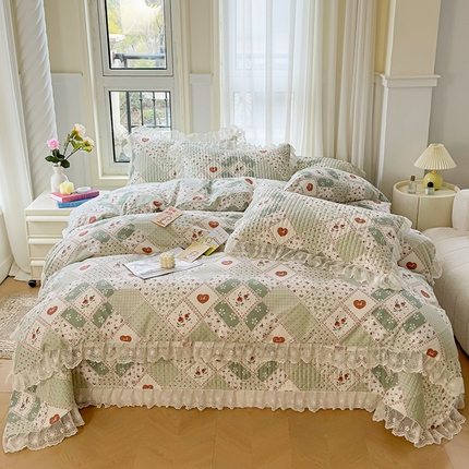 91家纺网 家纺一手货源 找家纺 （总）宜凡家纺 2024新款双面全棉印花系列床盖四件套