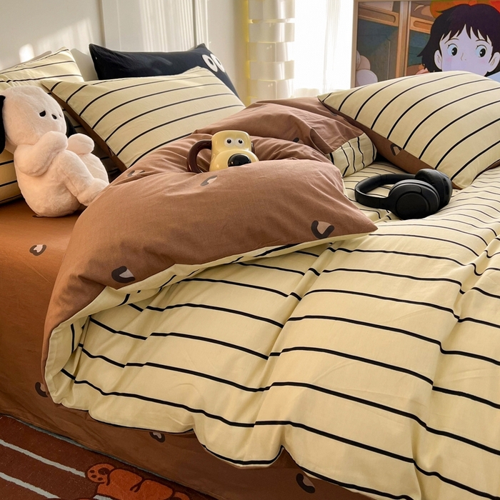 91家纺网 家纺一手货源 找家纺 HL原创 2024新款13070全棉40s单被套 复古豹纹