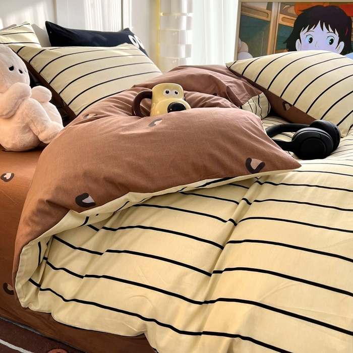 91家纺网 家纺一手货源 找家纺 HL原创 2024新款13070全棉40s单被套 复古豹纹