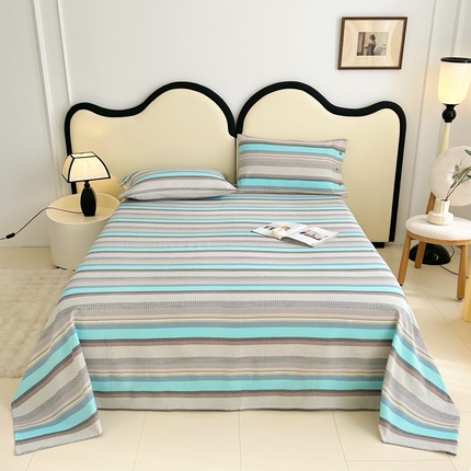 91家纺网 家纺一手货源 找家纺 （总）首爱家纺 2025新款全棉色织提花老粗布凉席三件套