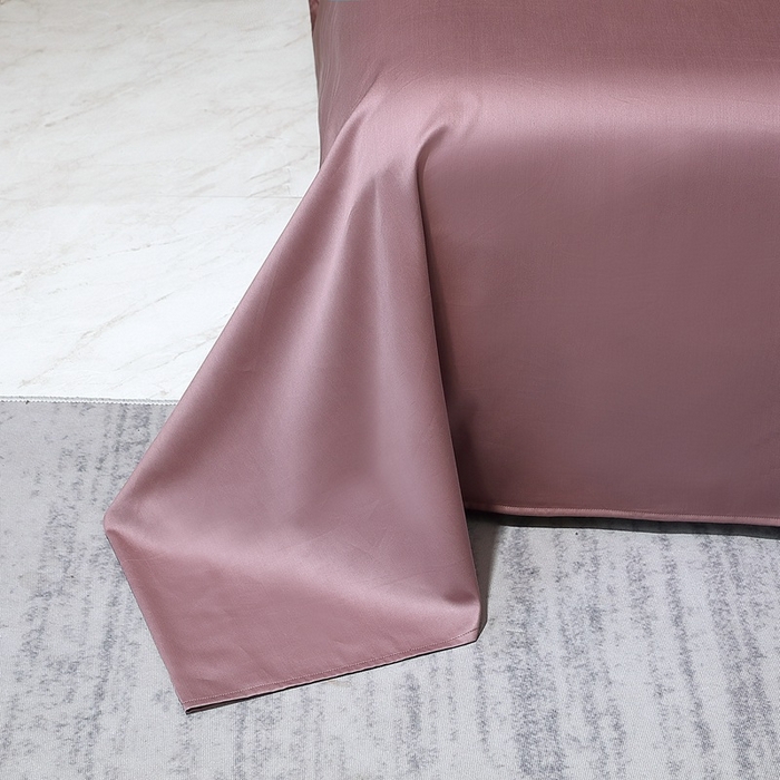 91家纺网 家纺一手货源 找家纺 晶缦家纺 2024新款100S全棉贡缎长绒棉纯色四件套和单品-纯沐系列 单床单 纯沐-帛咖色