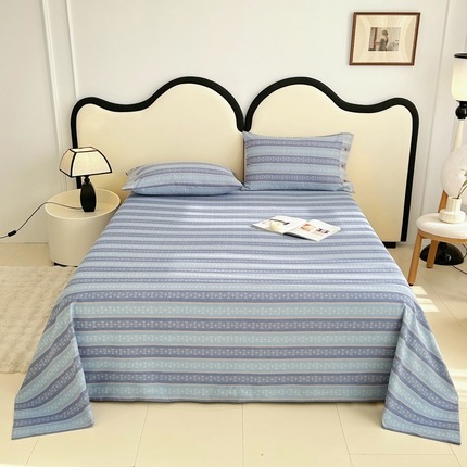 91家纺网 家纺一手货源 找家纺 （总）棉乐町家居 2025新款全棉色织提花老粗布凉席三件套