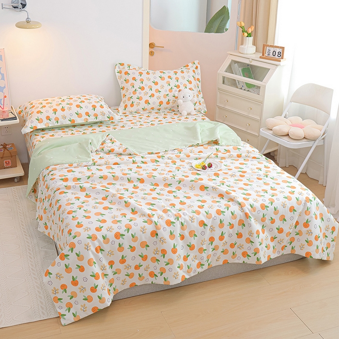 91家纺网 家纺一手货源 找家纺 元元被芯 2024新款全棉小清新夏被四件套-单夏被 果实