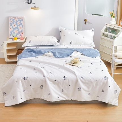 元元被芯 2024新款全棉小清新夏被四件套-全棉夏被四件套 嗨皮-米