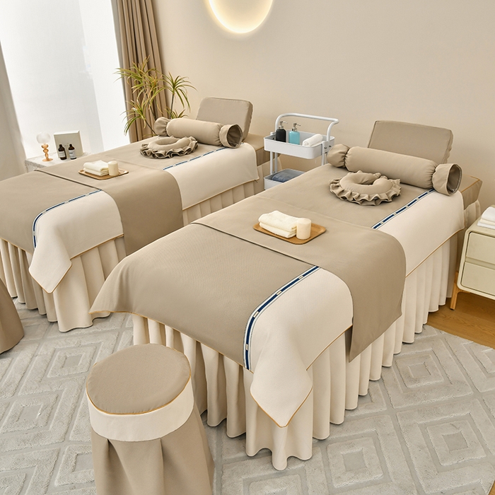 91家纺网 家纺一手货源 找家纺 莉人坊 2024款清雅裙摆米啦棉床罩 珍珠卡其