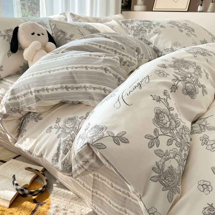 91家纺网 家纺一手货源 找家纺 HL原创 2024新款13070全棉40s单被套 法式庄园