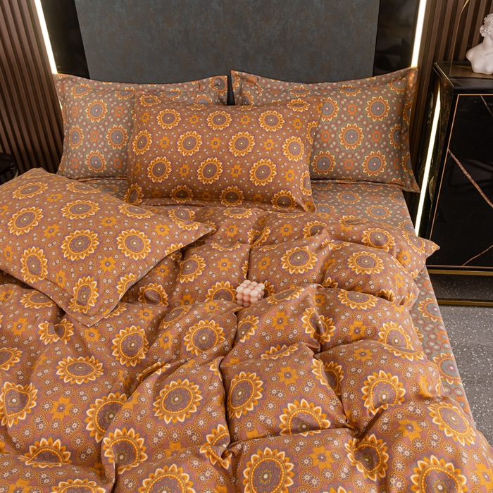 91家纺网 家纺一手货源 找家纺 巧格家纺 2024新款双层纱四件套基本款 复舌莺笑