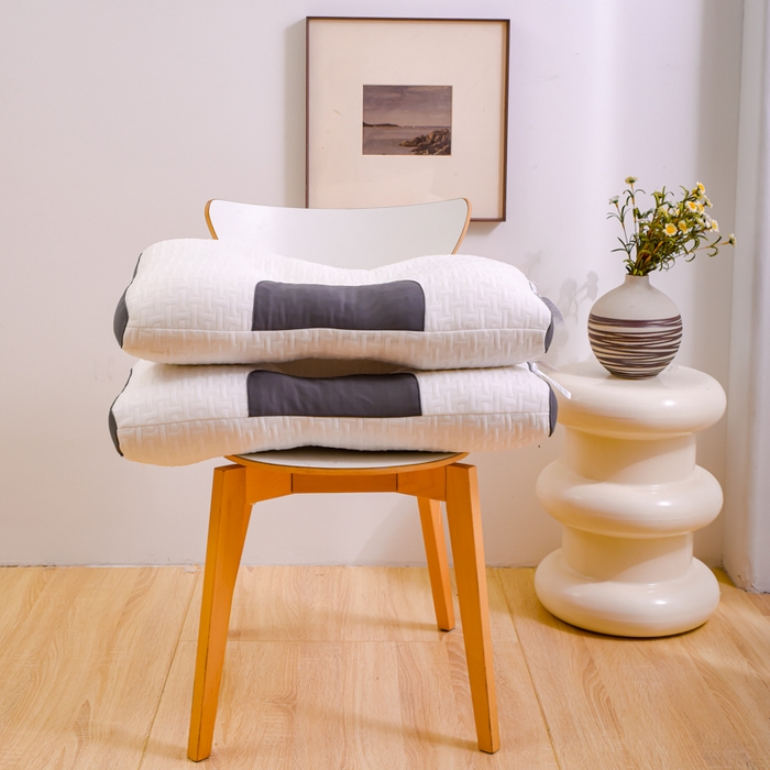 91家纺网 家纺一手货源 找家纺 （总）芯元素 2024新款 3D立体SPA按摩枕分区助睡眠护颈枕头针织棉枕芯枕头