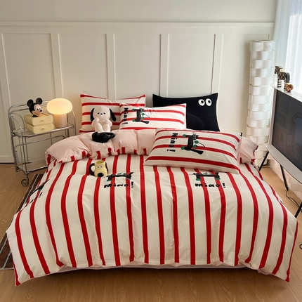 HL原创 2024新款13070全棉40s单被套 晚安猫