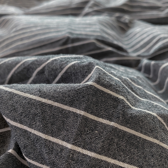 91家纺网 家纺一手货源 找家纺 蓝邻家纺 2024新款全棉色织水洗棉四件套 灰细条