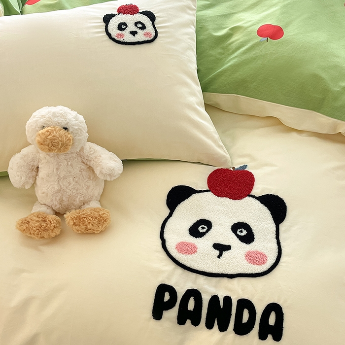 91家纺网 家纺一手货源 找家纺 （总）金丝鸟家纺 2024新款全棉混搭毛巾绣四件套可爱卡通库洛米系列